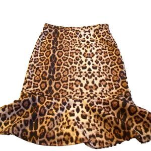 NWOT Faith and Joy Leopard Print Peplum Skirt